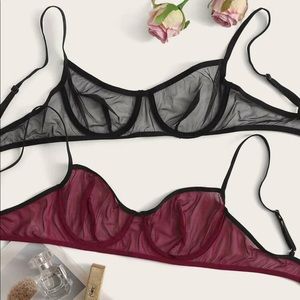 Mesh underwire bra set (two bras)